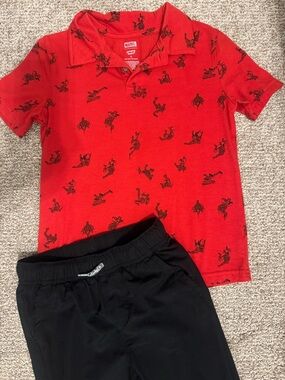 Marvel/Jumpingbeans Red Polo and Black Pants Matching Set. Spiderman